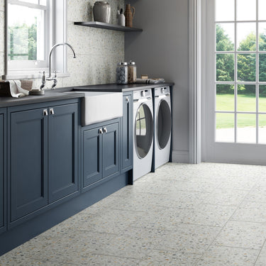 Terrazzo White Macro Chip Matte 12x24 Porcelain Tile