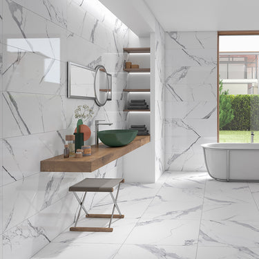 Cinca Marbellous Statuario Glossy 12x36 Ceramic Tile