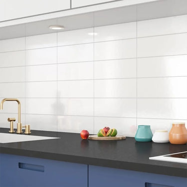 Prism Style White Glossy 3x6 Ceramic Tile