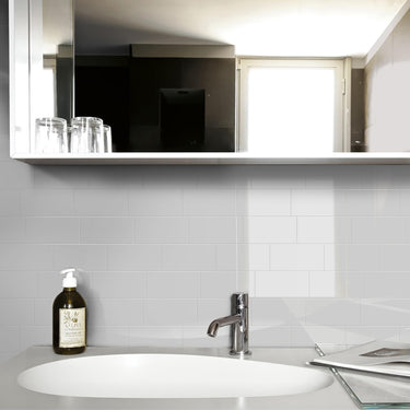 Essentials Gray Glossy 3x6 Ceramic Tile