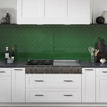 Essentials Green Glossy 3x6 Ceramic Tile