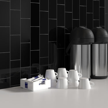 Essentials Black Glossy 3x6 Ceramic Tile