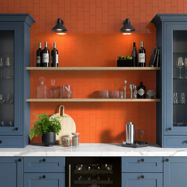 Essentials Orange Glossy 3x6 Ceramic Tile