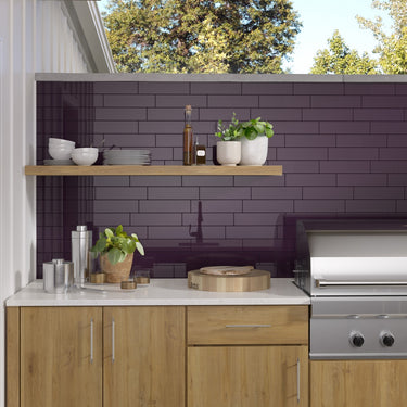 Essentials Purple Glossy 3x12 Ceramic Tile