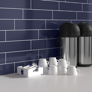 Essentials Navy Glossy 3x12 Ceramic Tile