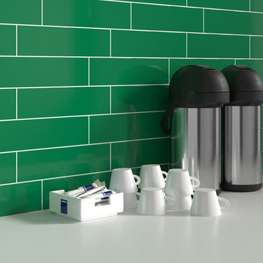 Essentials Green Glossy 3x12 Ceramic Tile