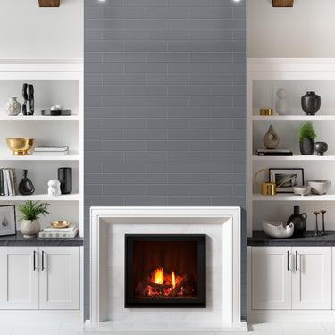 Essentials Dark Gray Glossy 4x16 Ceramic Tile