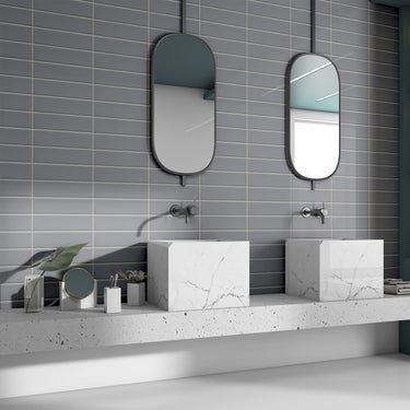 Essentials Gray Glossy 2x8 Ceramic Tile