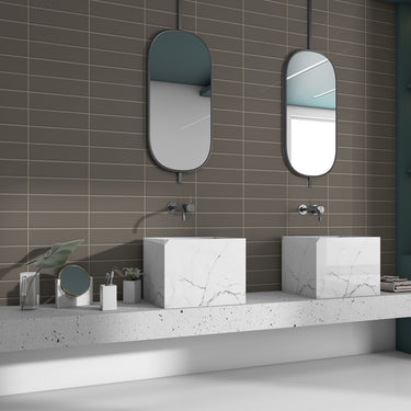 Essentials Taupe Glossy 2x8 Ceramic Tile