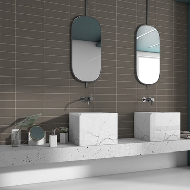 Essentials Taupe Matte 2x8 Ceramic Tile
