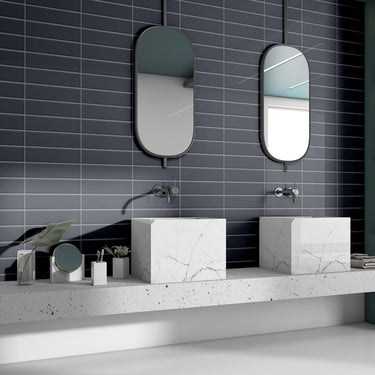 Essentials Dark Gray Glossy 2x8 Ceramic Tile