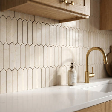 Lymra Honed 1x4 Picket Limestone Mosaic