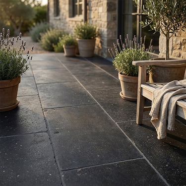 Belgium Blue Brushed Chiseled 16x24 Limestone Tile