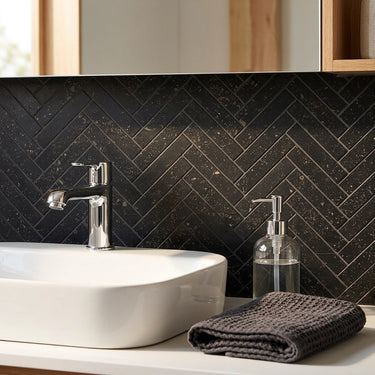 Belgium Blue Honed 5/8x3 Herringbone Limestone Mosaic