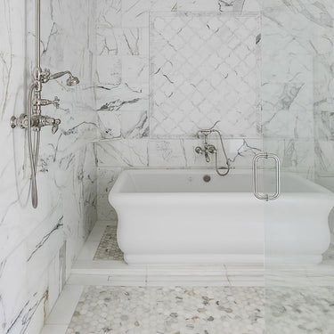 Calacatta Gold Honed 2 Inch Hexagon Marble Mosaic
