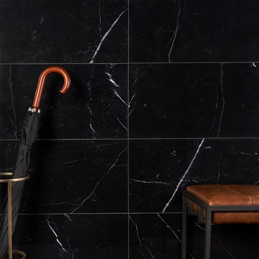 Nero Marquina Polished 12x24 Marble Tile