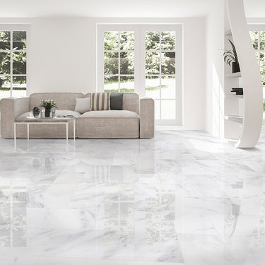 Asian Statuary Polished 12x24 Marble Tile
