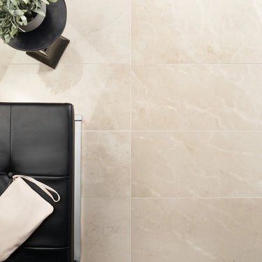 Crema Marfil Polished 12x24 Marble Tile