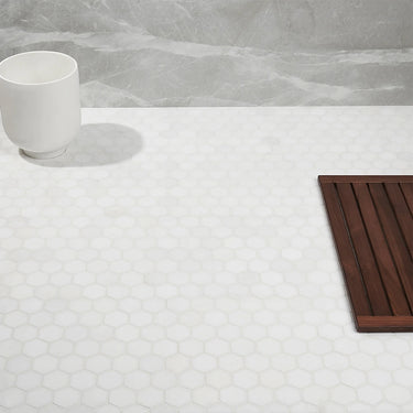 Thassos Honed 2 Inch Hexagon Marble Mosaic