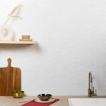 Thassos Honed 1x2 Brick Marble Mosaic