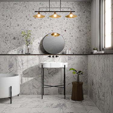 Lilac Honed 6x24 Fluted Marble Tile