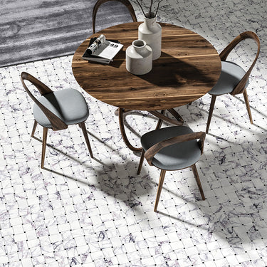 Lilac Honed Pinwheel Marble Mosaic