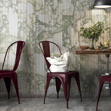 Calacatta Green Honed 6x24 Fluted Marble Tile