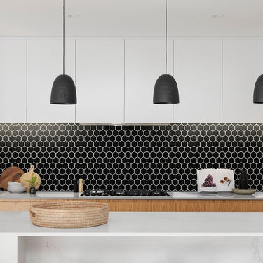 Absolute Black Polished 2 Inch Hexagon Granite Mosaic