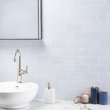Blue Celeste Polished 3x6 Marble Tile