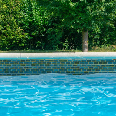 Aqua Blue Glossy 1x2 Brick Glazed Porcelain Mosaic