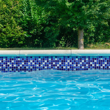 Azure Blend Glossy 1x1 Glazed Porcelain Mosaic
