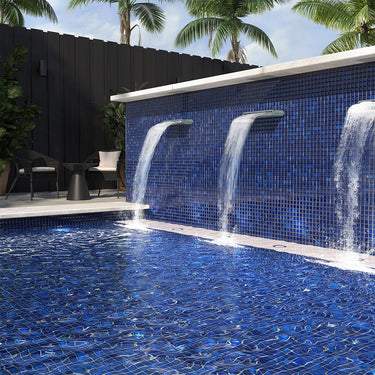 Midnight Blue Glossy 1x1 Glazed Porcelain Mosaic