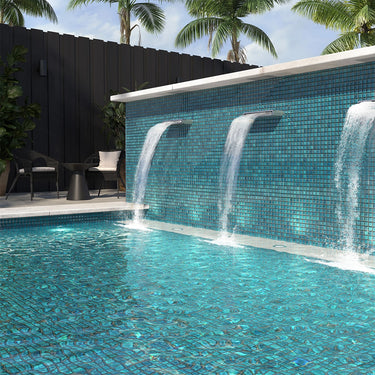 Sky Aqua Glossy 1x1 Glazed Porcelain Mosaic
