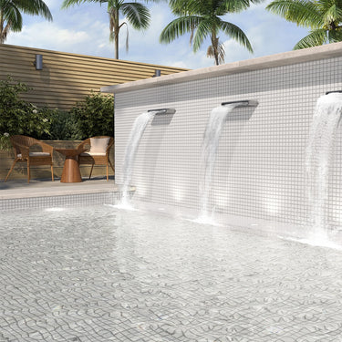 Alabaster Glossy 1x1 Glazed Porcelain Mosaic