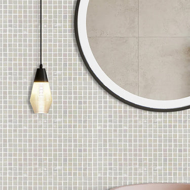 Pearl White Glossy 5/8x5/8 Glass Mosaic