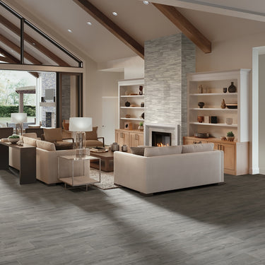 Arctic Gray Glossy Ledger Glass Mosaic