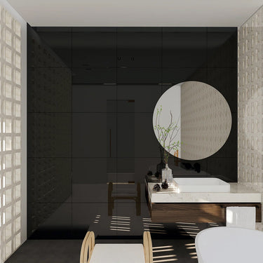 Jet Black Glossy 24x24 Porcelain Tile