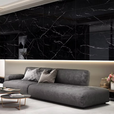 Nero Marquina Glossy 24x48 Porcelain Tile