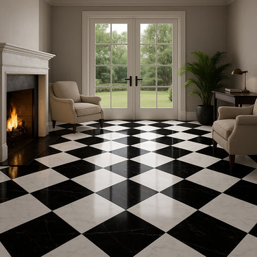Pietra Black Glossy 24x24 Porcelain Tile