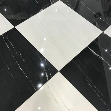 Pietra Black Glossy 24x24 Porcelain Tile
