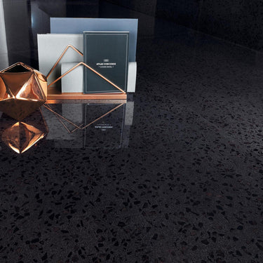 Atlas Concorde Terrazzo Black Matte 24x24 Porcelain Tile
