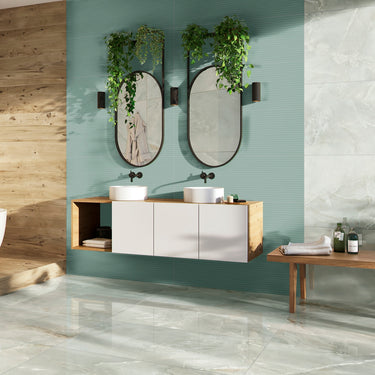 Azteca Onyx Light Gray Glossy 12x24 Porcelain Tile