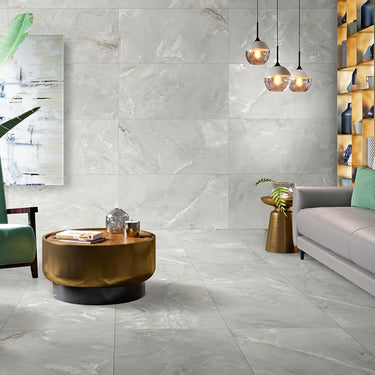 Azteca Onyx Light Gray Glossy 24x48 Porcelain Tile