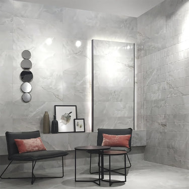 Azteca Onyx Dark Grey Glossy 24x48 Porcelain Tile