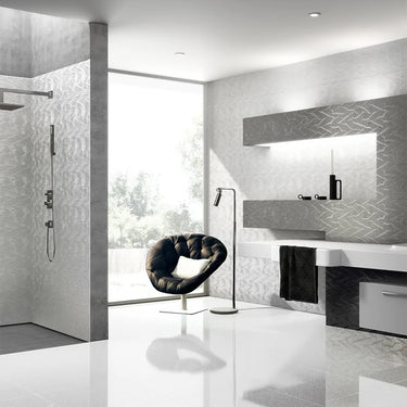 Azteca Smart Lux White Sugar Effect Glossy 12x24 Porcelain Tile