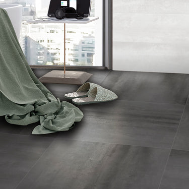 Azteca Synthesis Black Matte 24x48 Porcelain Tile
