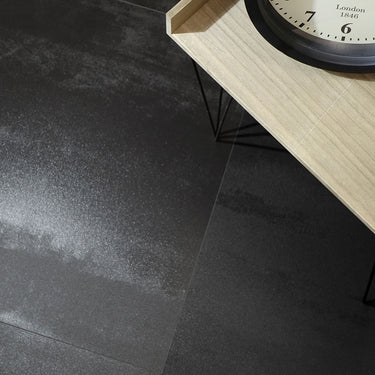 Azteca Synthesis Black Matte 24x48 Porcelain Tile
