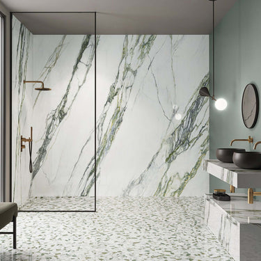 Italgraniti Charm Expeirence Calacatta Green Glossy 24x48 Porcelain Tile