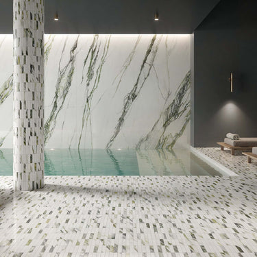 Italgraniti Charm Expeirence Calacatta Green Glossy 24x48 Porcelain Tile