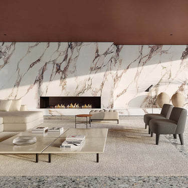 Italgraniti Charm Expeirence Calacatta Pink Glossy 24x48 Porcelain Tile